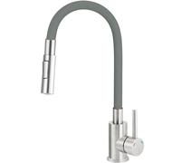 Kitchen faucet with bent spout - 2 types of spray