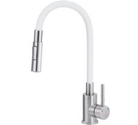 Kitchen faucet with bent spout - 2 types of spray