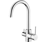Kitchen faucet with water filter connection