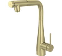 Kitchen faucet with water filter connection with pull-out spout