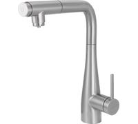 Kitchen faucet with water filter connection with pull-out spout