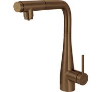 Kitchen faucet with water filter connection with pull-out spout
