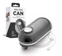 Kitchen Mama Mini Plus Ouvre-boîtes électrique rechargeable, gris | Compact, chargement de type C, arrêt automatique mains libres, bord lisse, de qualité alimentaire, pour les personnes âgées