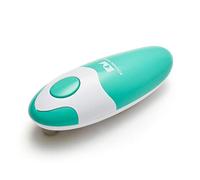 Kitchen Mama Ouvre-boîte électrique avec fonction démarrage & arrêt automatique à simple touche, bords lisses, ergonomique, parfait pour personnes souffrant d'arthrite, compacte sans fil (Turquoise)