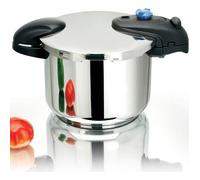 KITCHEN MOVE - ASO24-BL - Cocotte minute à baïonnette 8L - Cuve INOX - Diamètre 24 cm avec panier cuisson vapeur