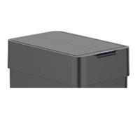 KITCHEN MOVE Couvercle de Poubelle de cuisine automatique SILVERLAKE BLACK en acier Inox avec cerclage Ouverture papillon