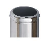 KITCHEN MOVE Couvercle pour poubelle push rond modèle TOKYO Chrome et noir Ouverture par simple pression