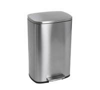 Poubelle de cuisine à pédale 50L Design ADMIRAL en acier Inox brossé avec seau et fermeture douce