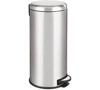 Poubelle de cuisine à pédale basique inox brossé 30L URBAN en acier avec seau couvercle bombé