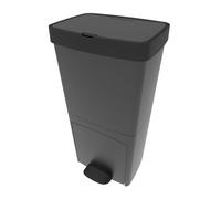 Poubelle de cuisine tri sélectif verticale 70 litres PICEA Gris double compartiment