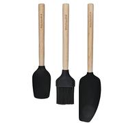 KitchenAid 3-Piece Bamboo Baking Set with Spoon Spatula, Pastry Brush and Mixer,Black