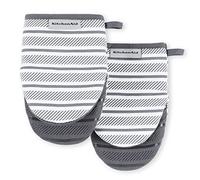 KitchenAid Albany Lot de 2 mini gants de cuisine Gris anthracite 14 x 20,3 cm