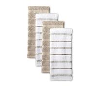 KitchenAid Albany Lot de 4 torchons de Cuisine Brun/Blanc 40 x 66 cm