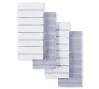 KitchenAid Albany Lot de 4 torchons de Cuisine, Lavande, crème/Blanc, 40,6 x 66 cm