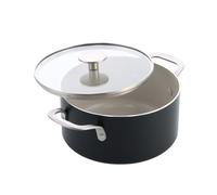 KitchenAid Aluminium Faitout Avec Couvercle En Verre, 20 cm/3,11 L, Revêtement Céramique Antiadhésif Sans PFAS, Induction, Four 160 °C, Lave-Vaisselle, Noir