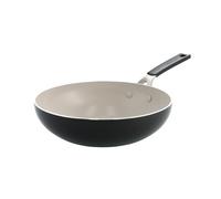 KitchenAid Aluminium Wok Céramique Antiadhésive, 28 cm/3,69 L, Sans PFAS, Compatible Induction, Poignée Inox, Passe au Four, Lave-Vaisselle, Noir