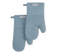 KitchenAid Asteroid Lot de 2 Gants de Cuisine Bleu Brouillard 17,8 x 31,8 cm