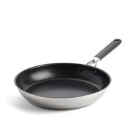 KitchenAid Classic Stainless Steel Poêle à Frire de 30 cm en Acier Inoxydable Sans PFAS Céramique Saine Non-adhésive, Clad, Induction, Poignée Stay-Cool, Va au Four jusqu'à 160°C, Argent
