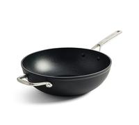 KitchenAid Forged Hardened Aluminium Wok en céramique antiadhésive anodisée dure, sans PFAS, de 30 cm/5 litres, adapté à l'induction et au four, noir.