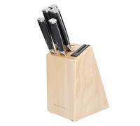KitchenAid Gourmet Ensemble de 5 couteaux en acier japonais avec aiguiseur et bloc en bois de bouleau