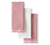 KitchenAid Gourmet Series Gridlines Lot de 3 torchons de Cuisine, 100% Coton Absorbant, Rose séchée, 45,7 x 71,1 cm