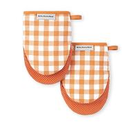KitchenAid Lot de 2 mini gants de cuisine vichy miel, 14 x 20,3 cm