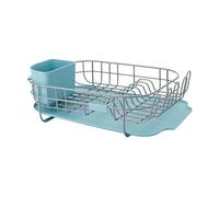 KitchenAid Low Profile Compact Dishrack with Removable Flatware Caddy and Angled Self-Draining Board, Rust Resistant Wires, 12.59 x 17.55 x 6.29 inch, Mineral Water