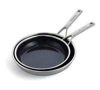Lot de poêles de cuisine KitchenAid en céramique multicouche et acier inoxydable - ø 24 et 28 cm