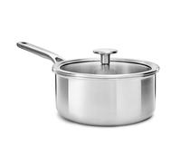 KitchenAid MultiPly 3PLY Cocotte en Acier Inoxydable Sans PFAS avec Couvercle en Verre, 20 cm/3,11 L,Triply, Multiclad, Induction, Va au four jusqu'à 220°C, Lave-Vaisselle, Argent