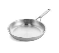 KitchenAid MultiPly Poêle En Inox 3 Couches 28 Cm, Sans Revêtement, Noyau Aluminium, Bord Verseur, Induction, Four 220°C, Lave-Vaisselle, Argent
