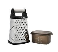 KitchenAid - Râpe à Fromage en Inox à 4 Faces, Récipient en Plastique Ajustable, 16.5 x 13 x 26 cm