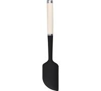 KitchenAid - Spatule de Cuisine en Silicone et Inox, Tête Souple à Face Arrondie, Résistant à la Chaleur - Couleur Blanc Amande