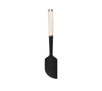 KitchenAid - Spatule de Cuisine en Silicone et Inox, Tête Souple à Face Arrondie, Résistant à la Chaleur - Couleur Blanc Amande