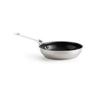 KitchenAid Stainless Steel Poêle à frire en céramique antiadhésive de 24 cm en acier inoxydable sans PFAS, résistant à l'induction et au four, argenté