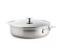 KitchenAid Stainless Steel Sauteuse en céramique antiadhésive en acier inoxydable sans PFAS, 28 cm/4,3 litres, pour induction, four, lave-vaisselle, argenté