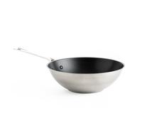 KitchenAid Stainless Steel Wok en acier inoxydable antiadhésif en céramique sans PFAS de 28 cm/3,6 litres, pour induction, four et lave-vaisselle, argenté