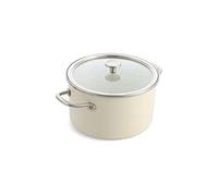 KitchenAid Steel Core Enamel Casserole de 24 cm/6 litres avec couvercle, émail d'ingénierie allemande, induction, allant au four, crème d'amande