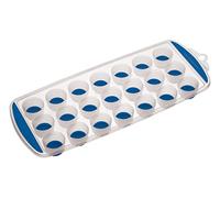 KitchenCraft ColourWorks - Bac à Glaçons Flexible en Silicone, 24 Moules à Glaçon, Bleu