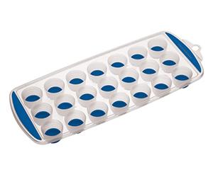 KitchenCraft ColourWorks - Bac à Glaçons Flexible en Silicone, 24 Moules à Glaçon, Bleu