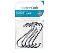 KitchenCraft - Crochets en Forme de S en Métal Plaqué Chrome, Taille L (10 cm), Lot de 5