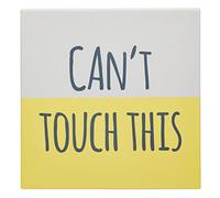 KitchenCraft Dessous de plat carré en céramique "Ne touchez pas à ça", 2 x 2 cm - Jaune / Blanc