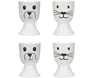 KitchenCraft Ensemble de 4 Coquetiers en céramique fantaisie