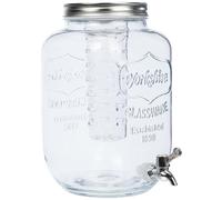 KitchenCraft Home Made Glass Drinks Dispenser Jar with Water Infuser, 7.5 litres - Transparent
