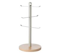 KitchenCraft Idilica Arbre à tasses en métal avec base en bois de hêtre, porte-tasses rond de 33 cm à poser sur le comptoir de la cuisine