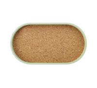KitchenCraft Idilica Plateau de service ovale avec base en placage de liège, plateau de présentation pour snacks, desserts, biscuits, thé et café 38 x 20cm