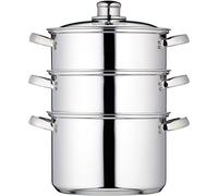KitchenCraft Induction-Safe Stainless Steel 3-Tier Food Steamer Pan / Stock Pot, 20 cm (8")