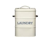 KitchenCraft Living Nostalgia 3 kg Metal Laundry Powder Tin, 19 x 16 x 27 cm - Antique Cream