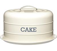 KitchenCraft Living Nostalgia : Boîte à gâteaux - Boîte hermétique pour gâteaux/cloche à gâteau - 28,5 x 18 cm - Finition crème antique