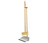 KitchenCraft living Nostalgia Vintage-Style Long-Handled Dustpan And Brush Set, Wood, Brown, 25.5 x 23 x 99 cm