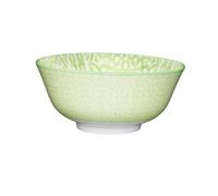 KitchenCraft Lot de 4 Bols à Pieds en céramique Motif Carreaux Vert 15,5 cm